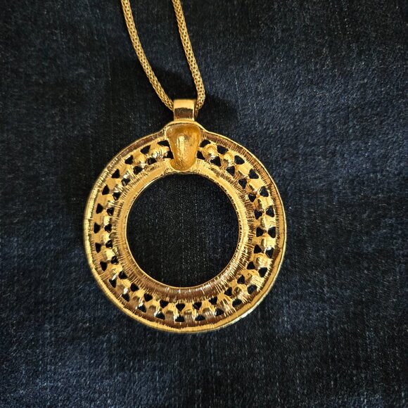 NWT Medallion Necklace with Blue Jewels - Picture 3 of 7